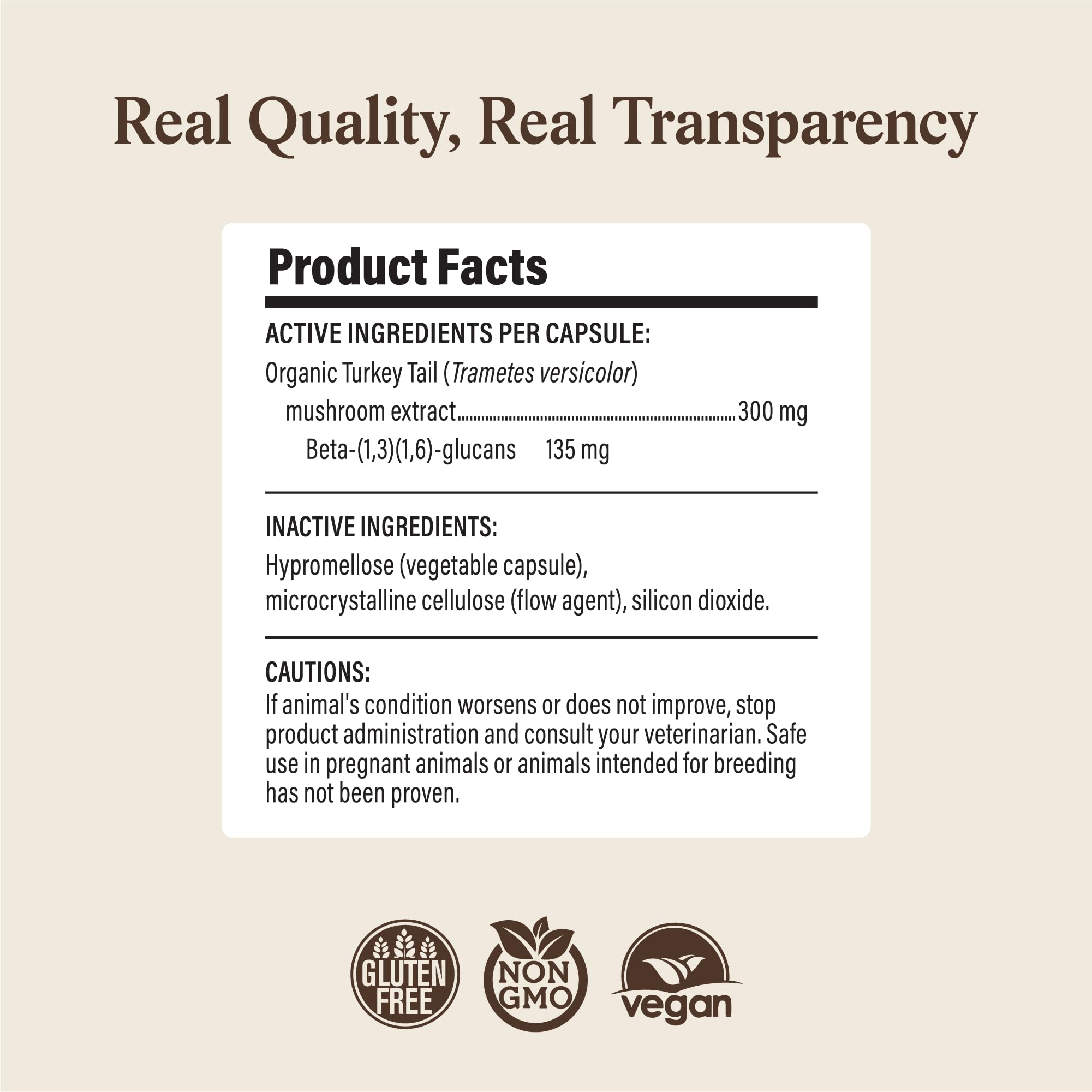 Made in the USA Real Mushrooms turkey tail capsules ensure quality