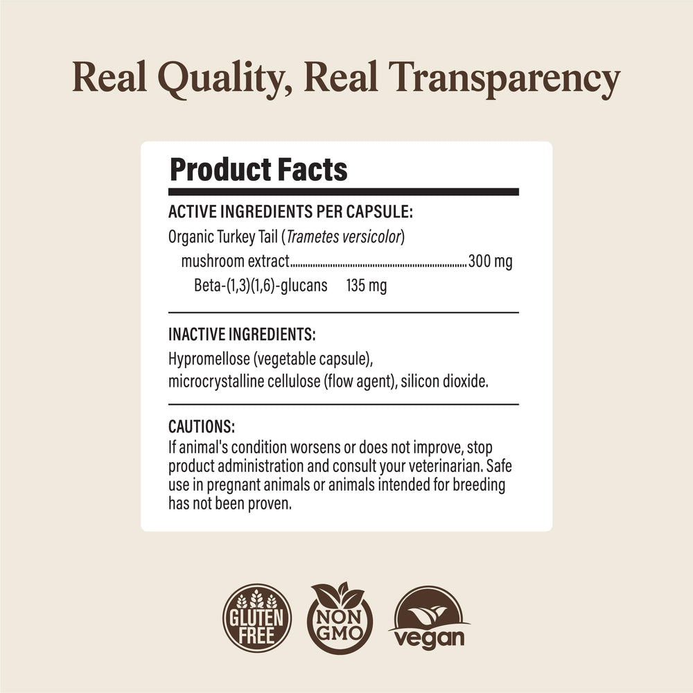 Made in the USA Real Mushrooms turkey tail capsules ensure quality