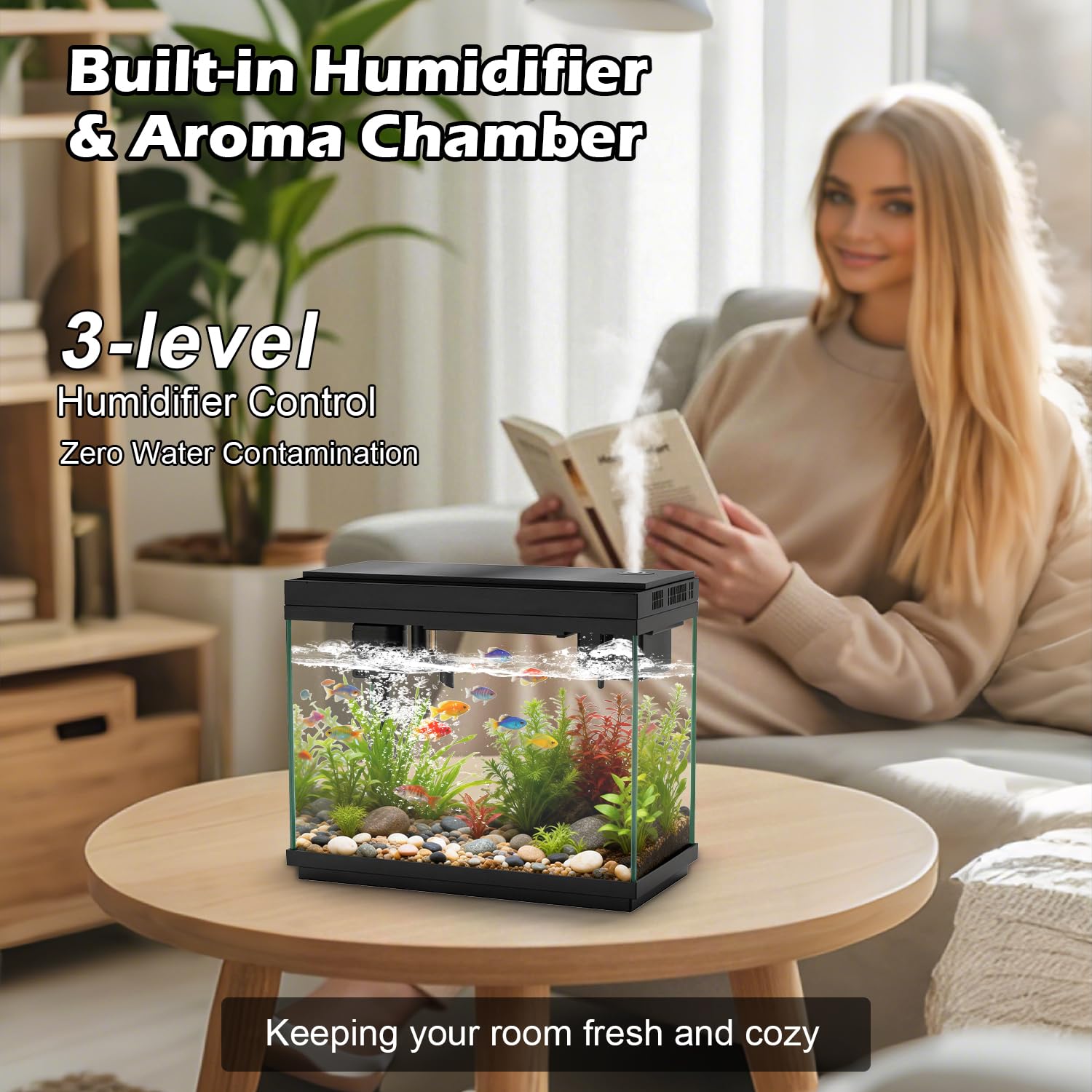 Rechale top-feeding port enables quick feeding without disturbing the tank