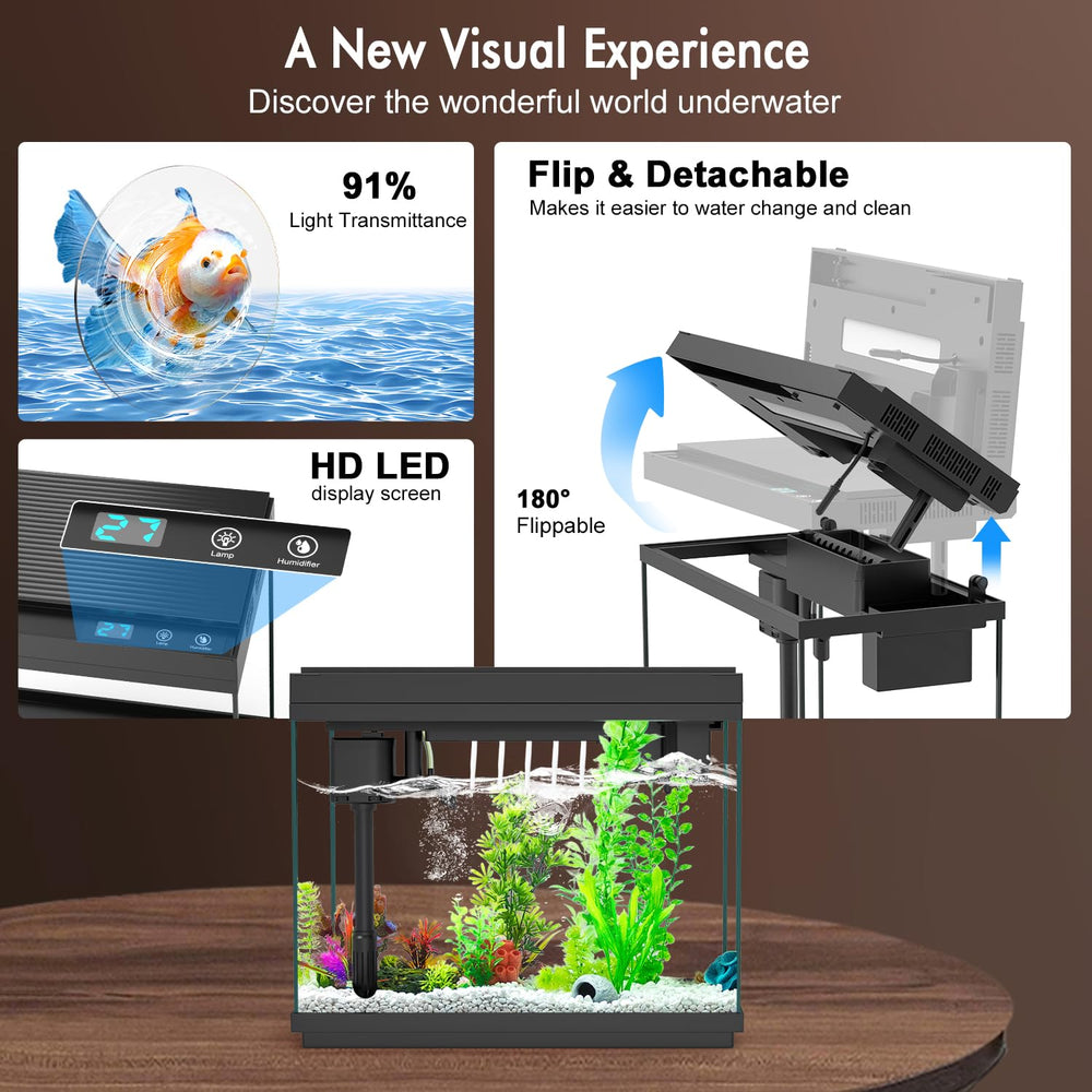 Rechale temperature display and humidifier help maintain stable tank conditions