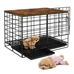 Rechgosh 24-inch dog crate with wooden top offers stylish storage for small dogs
