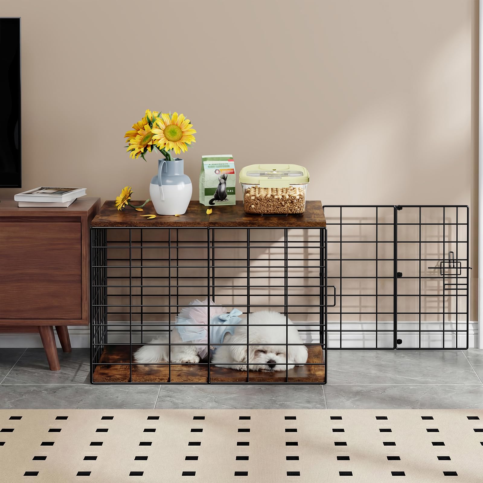 Rechgosh crate furniture top surface doubles as chic nightstand.