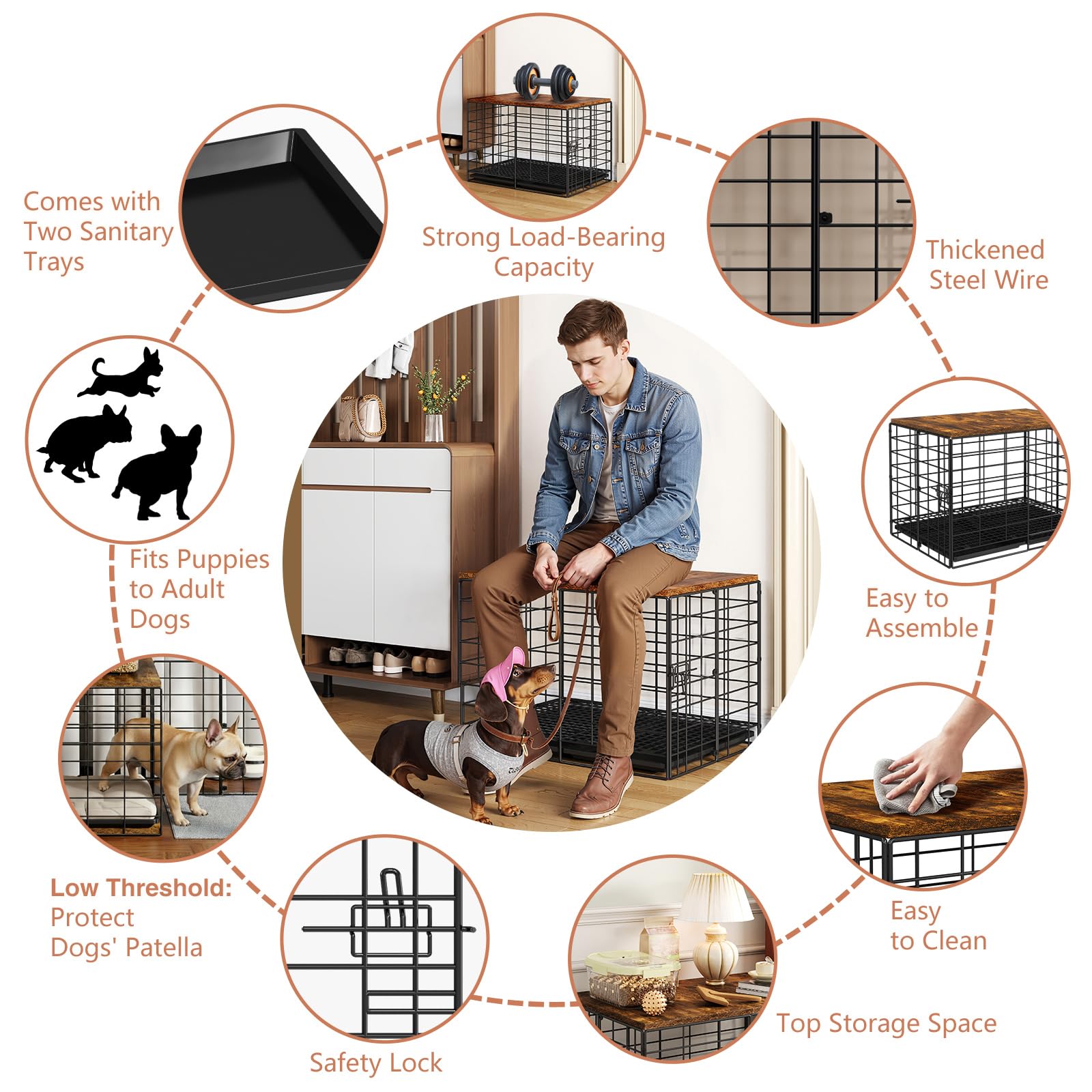 Rechgosh low-threshold crate entry provides knee-friendly access for tiny dogs