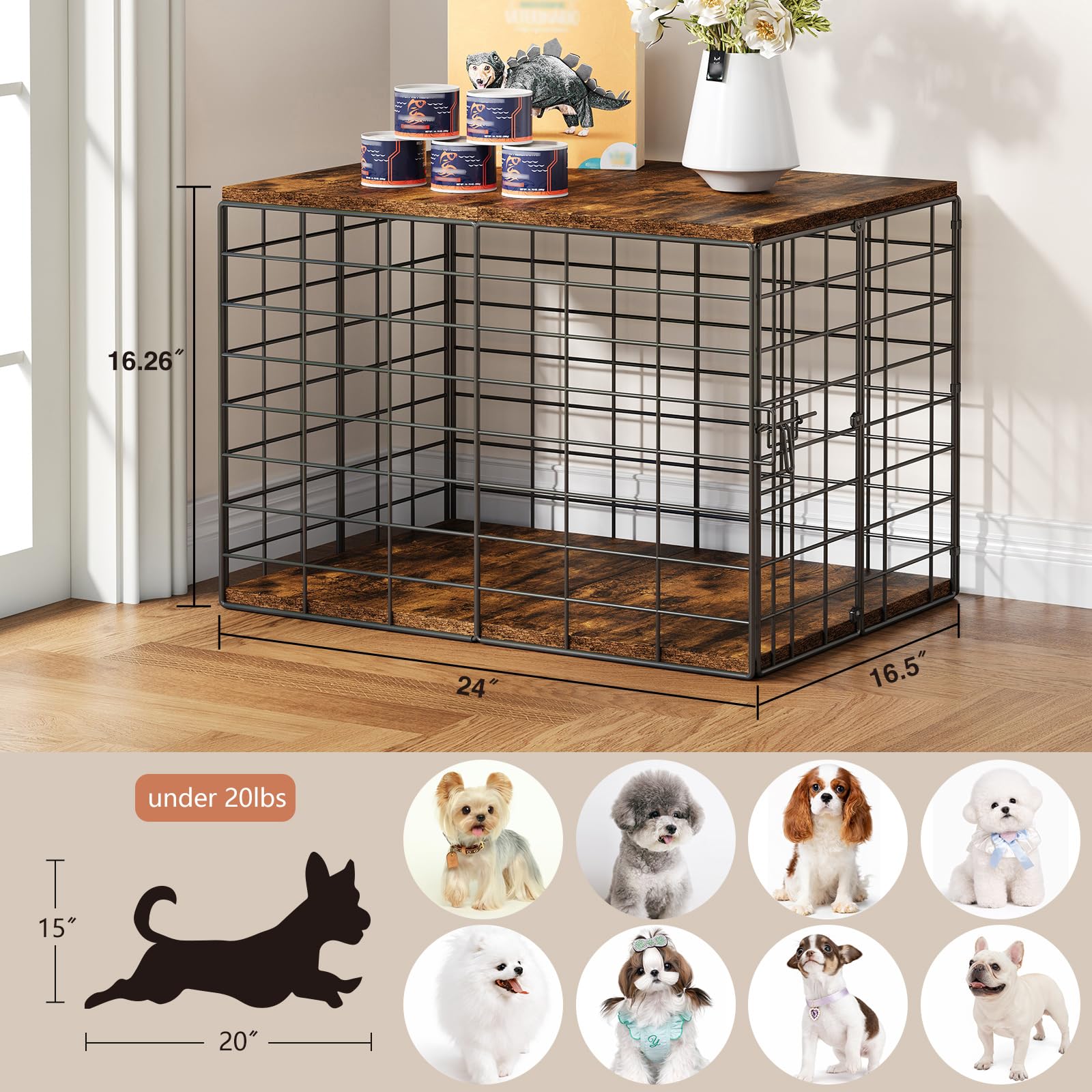 Rechgosh crate with wide door supports easy feeding and training.