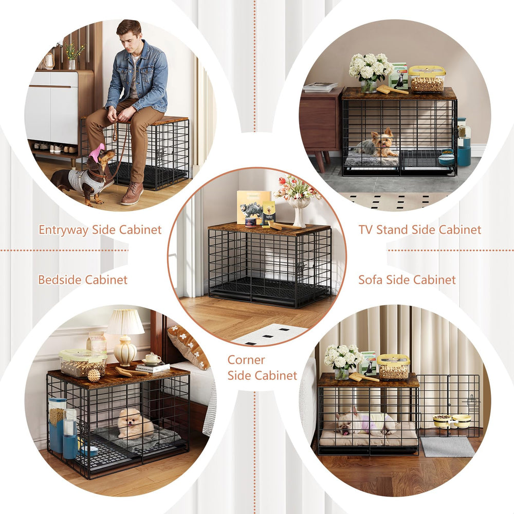 Rechgosh crate with sturdy metal wires emphasizes durability for active small dogs