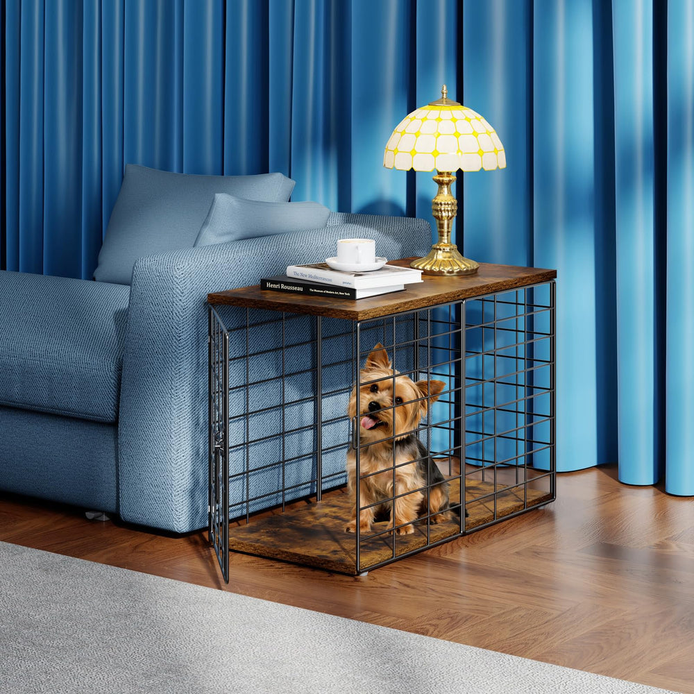 rechgosh wooden kennel with chew proof mesh protects paws and furniture