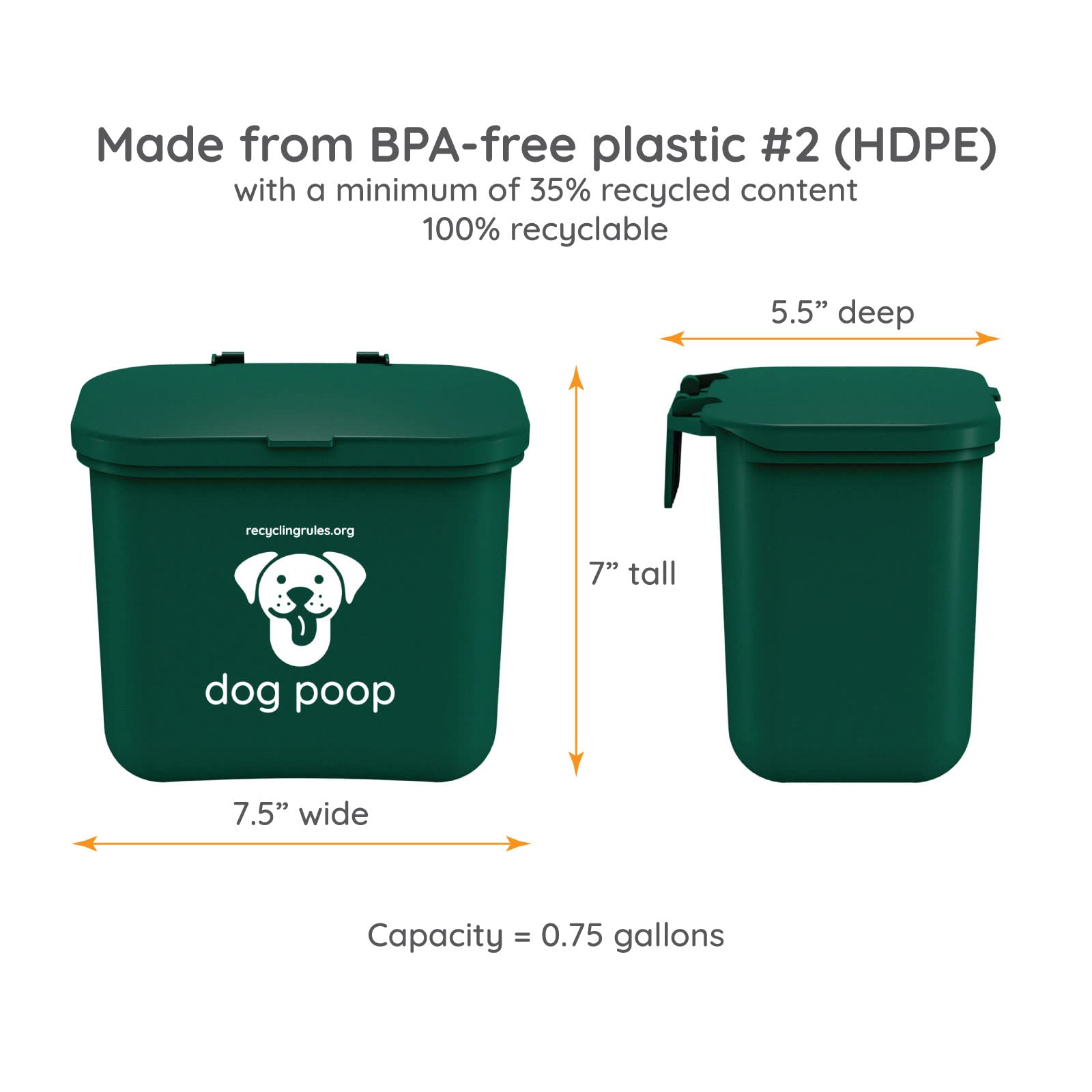 Recycling Rules nonprofit mission graphic highlighting education funding.