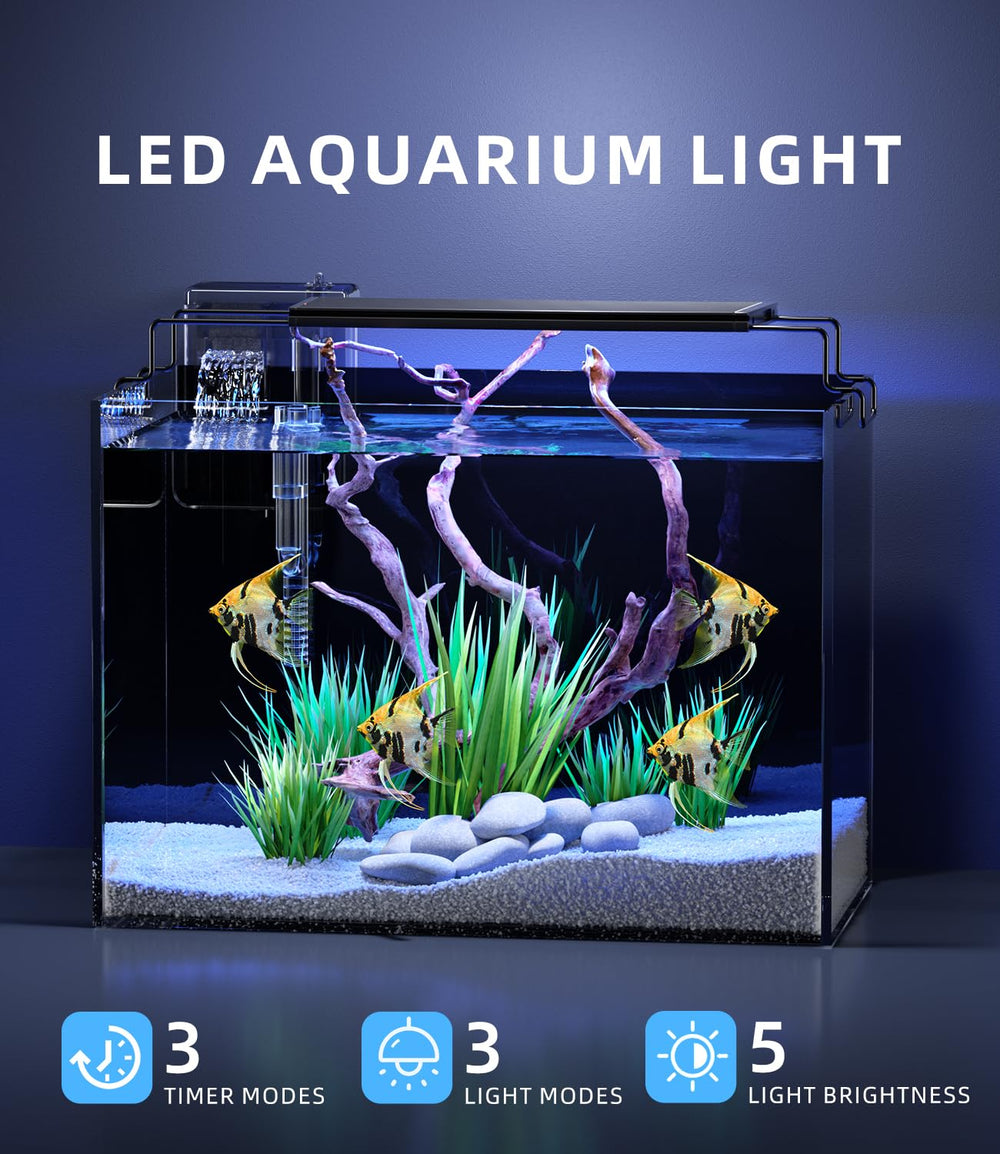 Red Tail Fish LED light timer demonstrating adjustable lighting for plant-friendly viewing