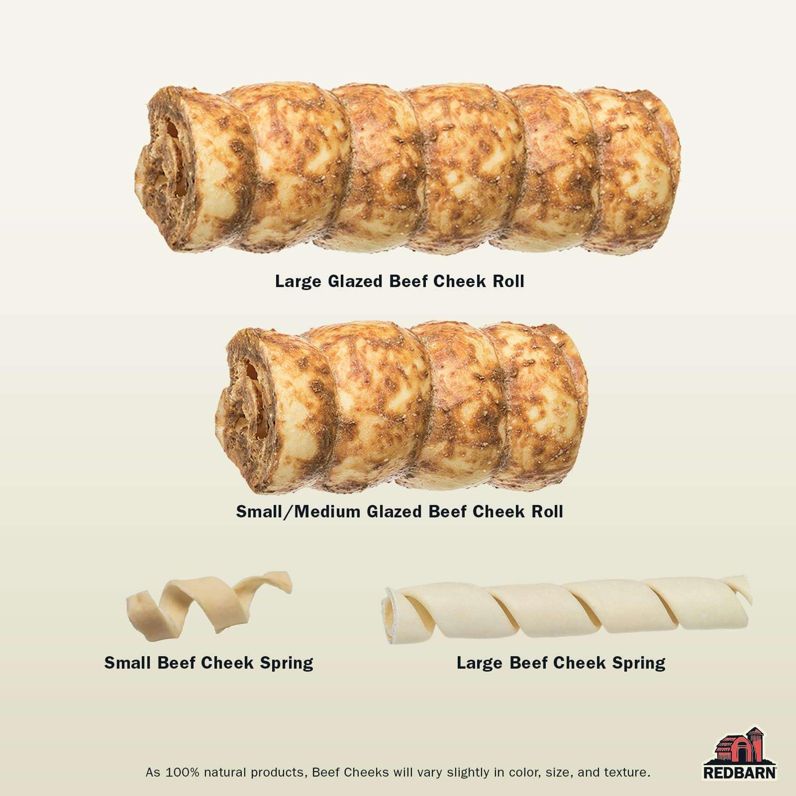 Redbarn Beef Cheek Rolls with chicken glaze showing glossy finish for flavorful gnawing