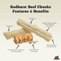 Dog enjoying Redbarn Beef Cheek Rolls chew session