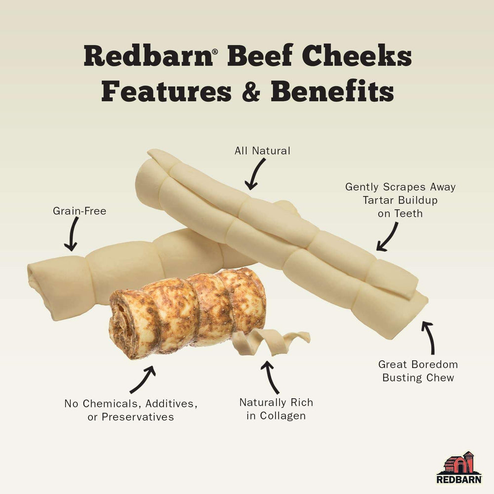 Redbarn Beef Cheek Rolls being enjoyed indoors by a dog
