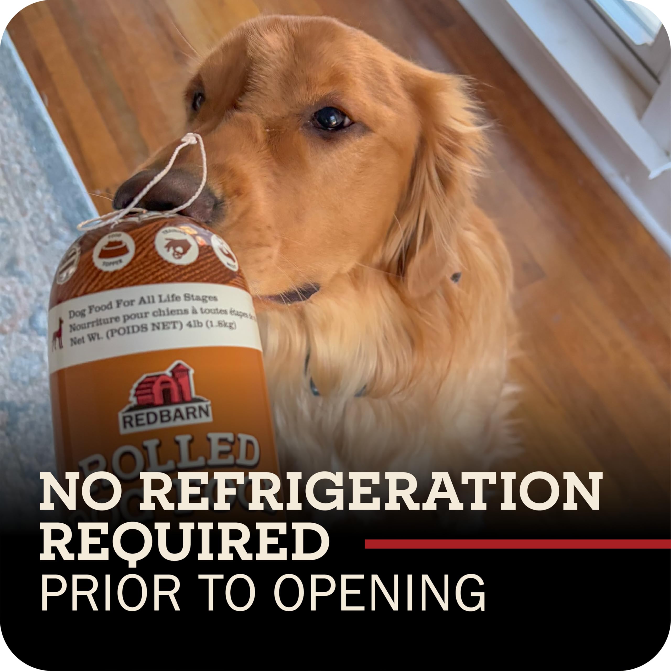 Redbarn beef dog food roll low-temperature cooking preserves minerals