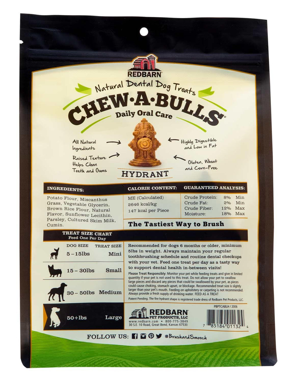 Redbarn Chew-A-Bulls daily-care treat fits busy days for convenient, reward-based routines.