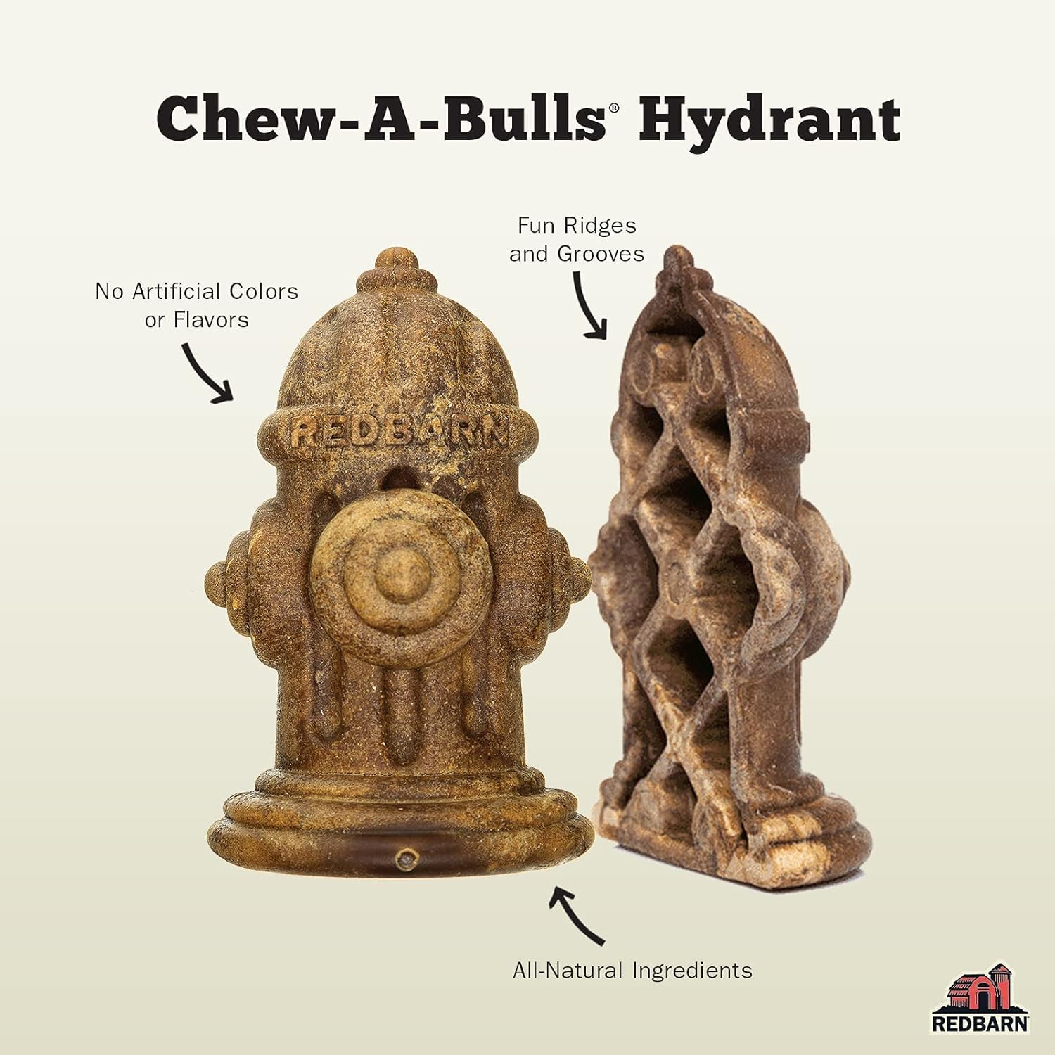 Redbarn Chew-A-Bulls daily oral care with grooved ridges for cleaning teeth