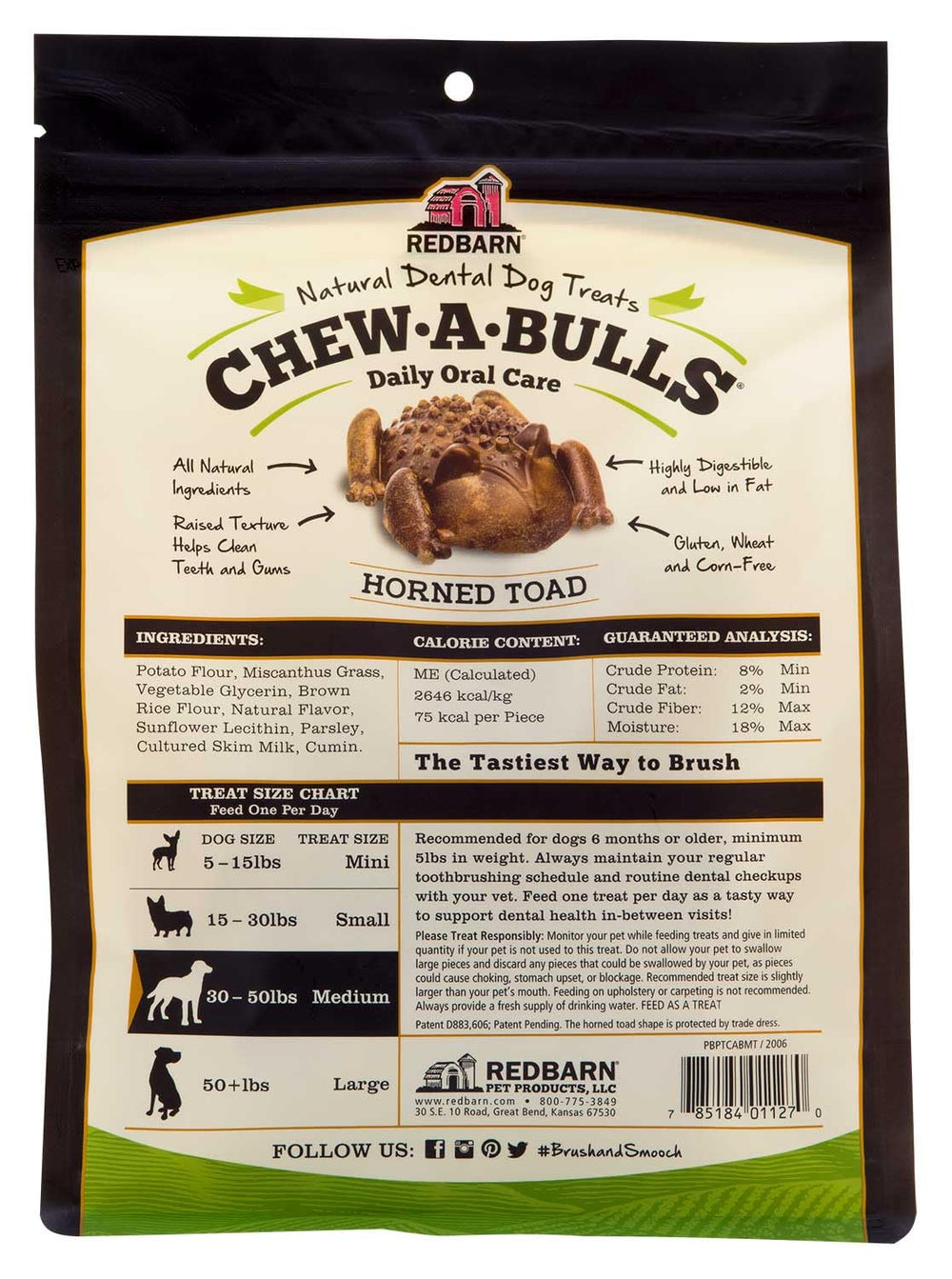 Redbarn Chew-A-Bulls dog enjoying a tasty, digestible dental treat.