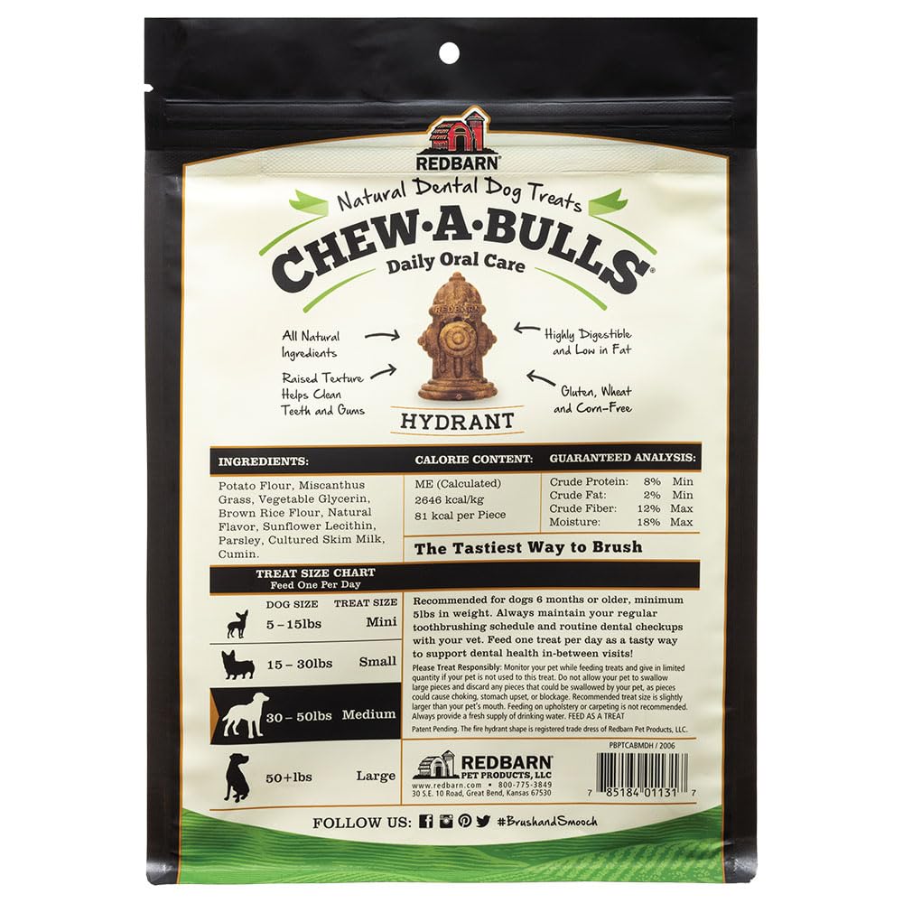 Redbarn Chew-A-Bulls fun shape toad design for routine dental care