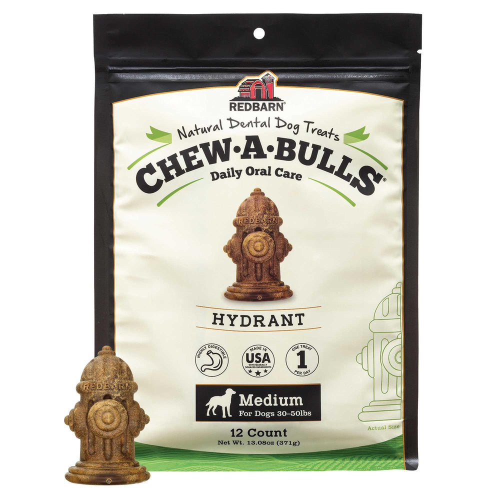 Redbarn Chew-A-Bulls medium hydrant-toad pack for daily dental care