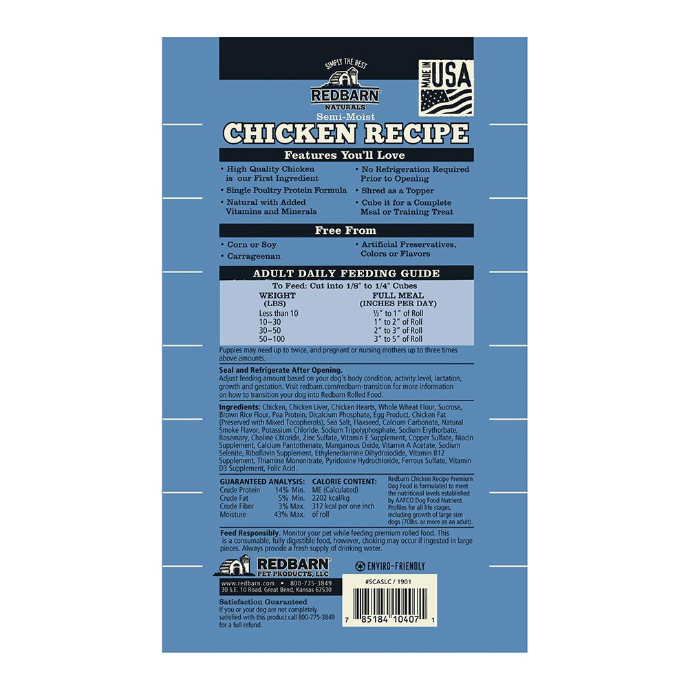 Redbarn Chicken Recipe Rolled Food slice image showcasing versatile uses as meal, topper, or treat.