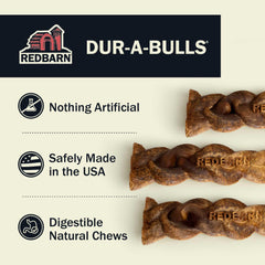 Redbarn Dur-A-Bulls Hickory side view shows USA-made chews
