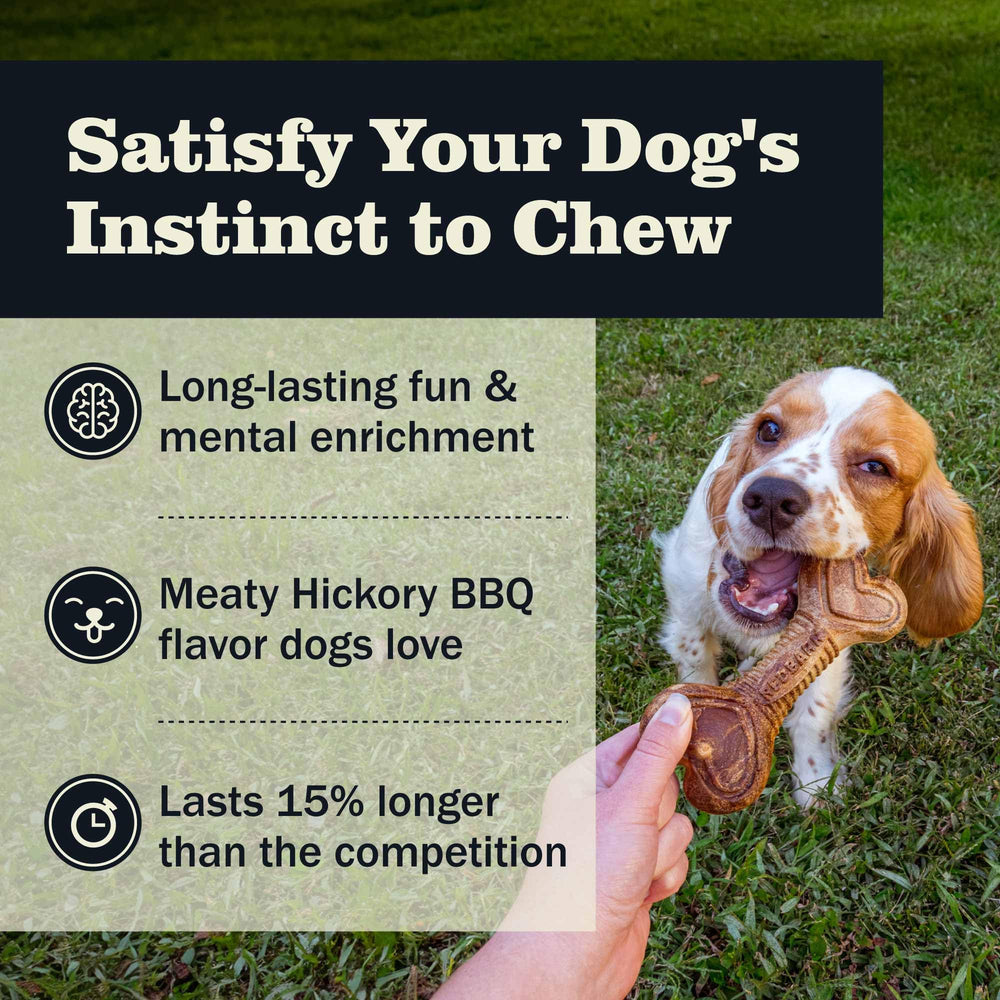 Dog chewing Redbarn Dur-A-Bulls for engagement and gum massage