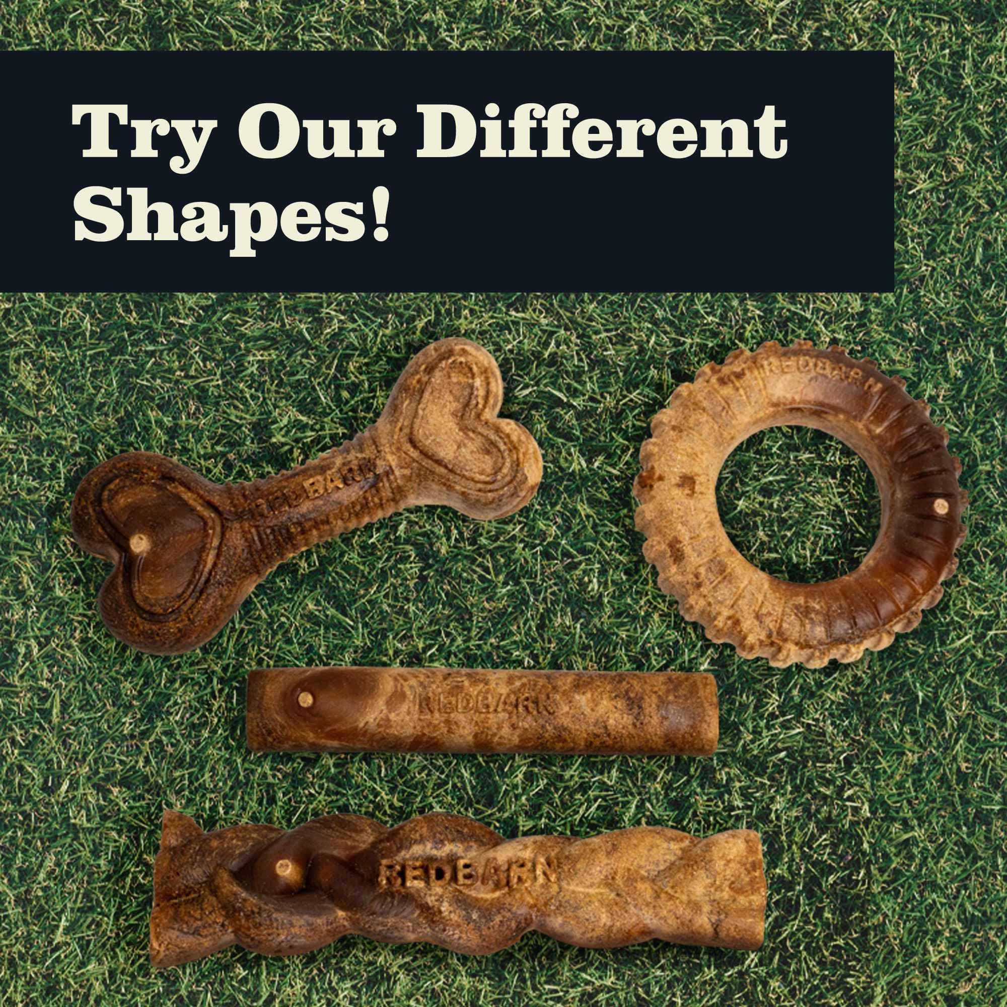 Packaging emphasizes no plastic and natural, digestible chew