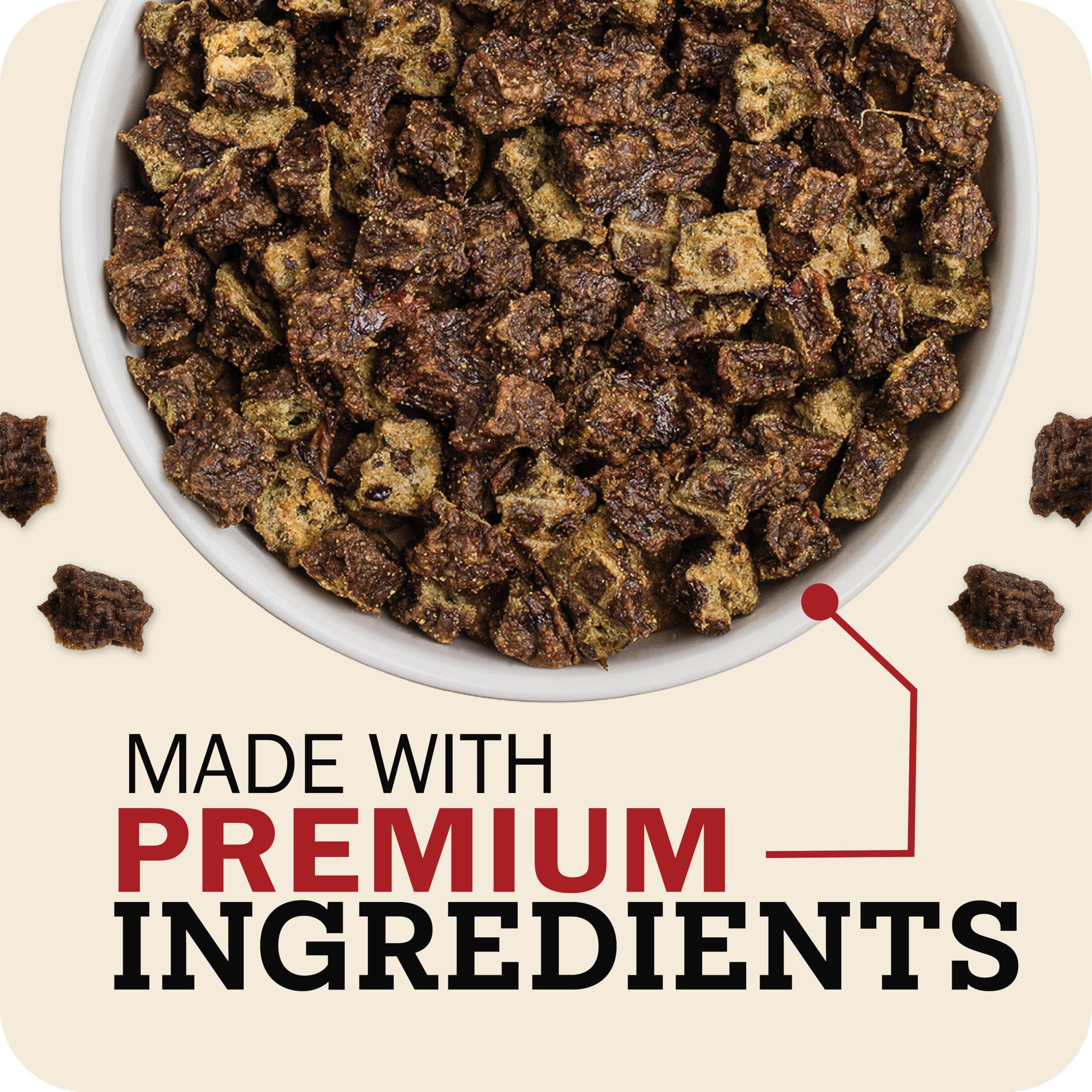 Redbarn Powerfood omega-3 salmon oil swirl on top of kibble.
