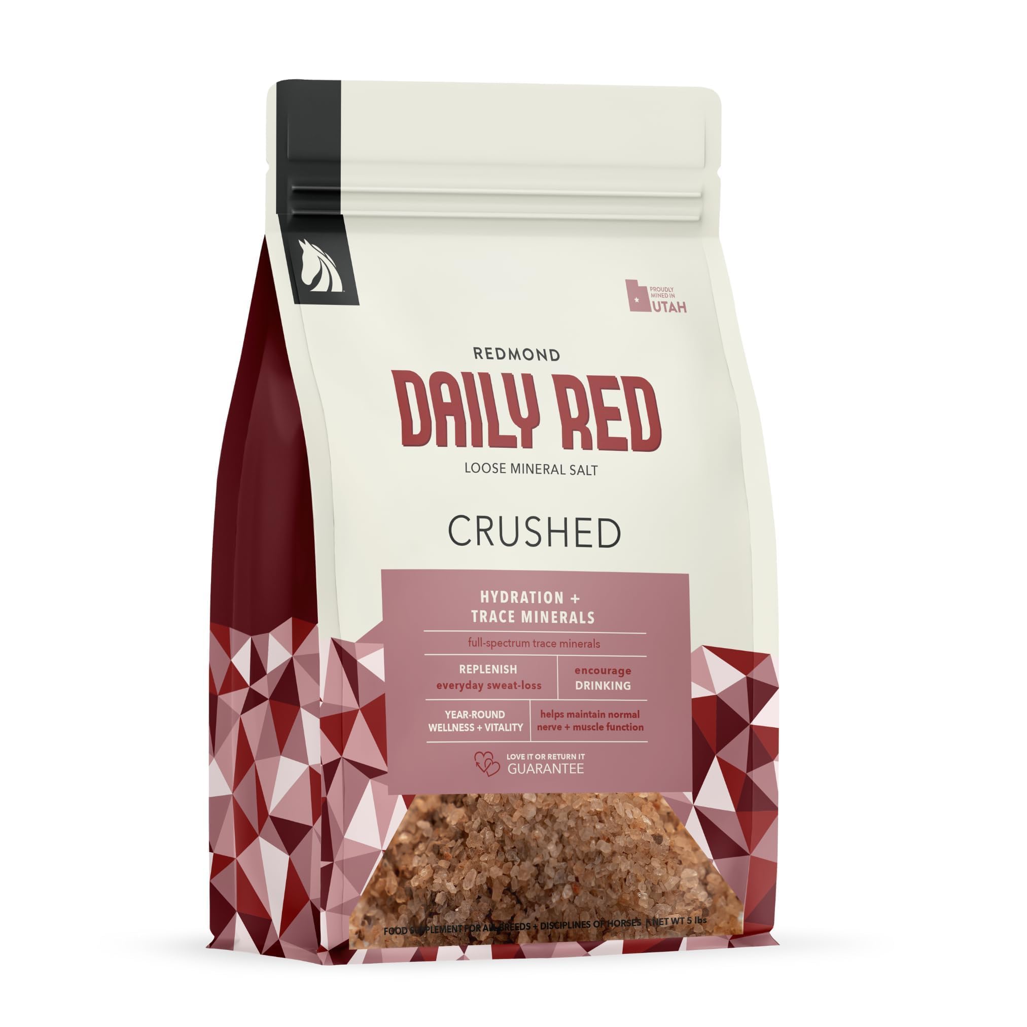 REDMOND Daily RED Crushed bag front shows natural salt supplement for hydration.