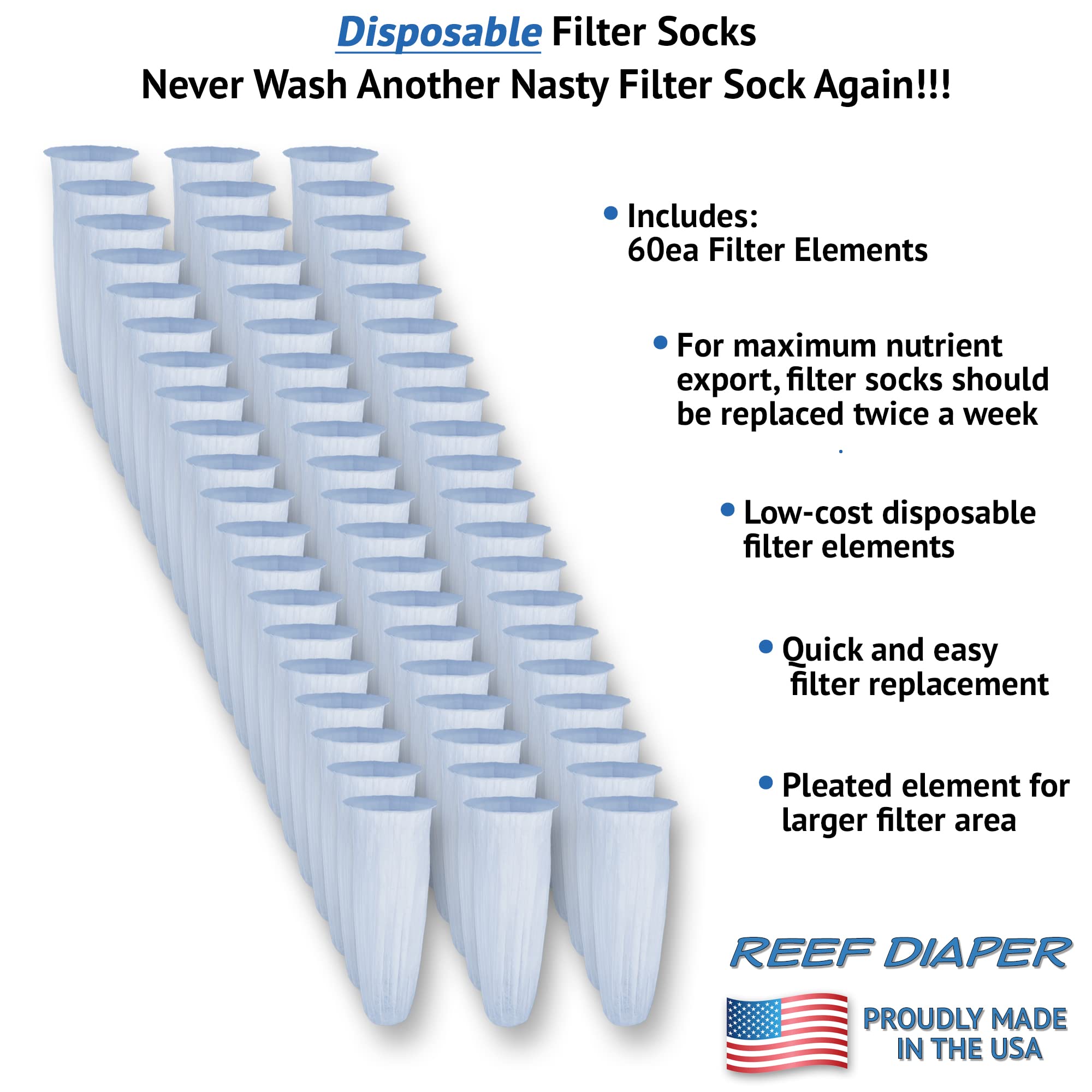 Reef Diaper filter sock element installation steps for easy, fast maintenance