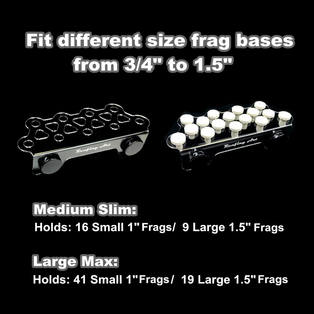 Reefing Art frag rack holds up to 16 small frags for compact reef setups.