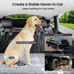 REEVAA dog bed plush cushioning delivers soft support for joints on road trips.