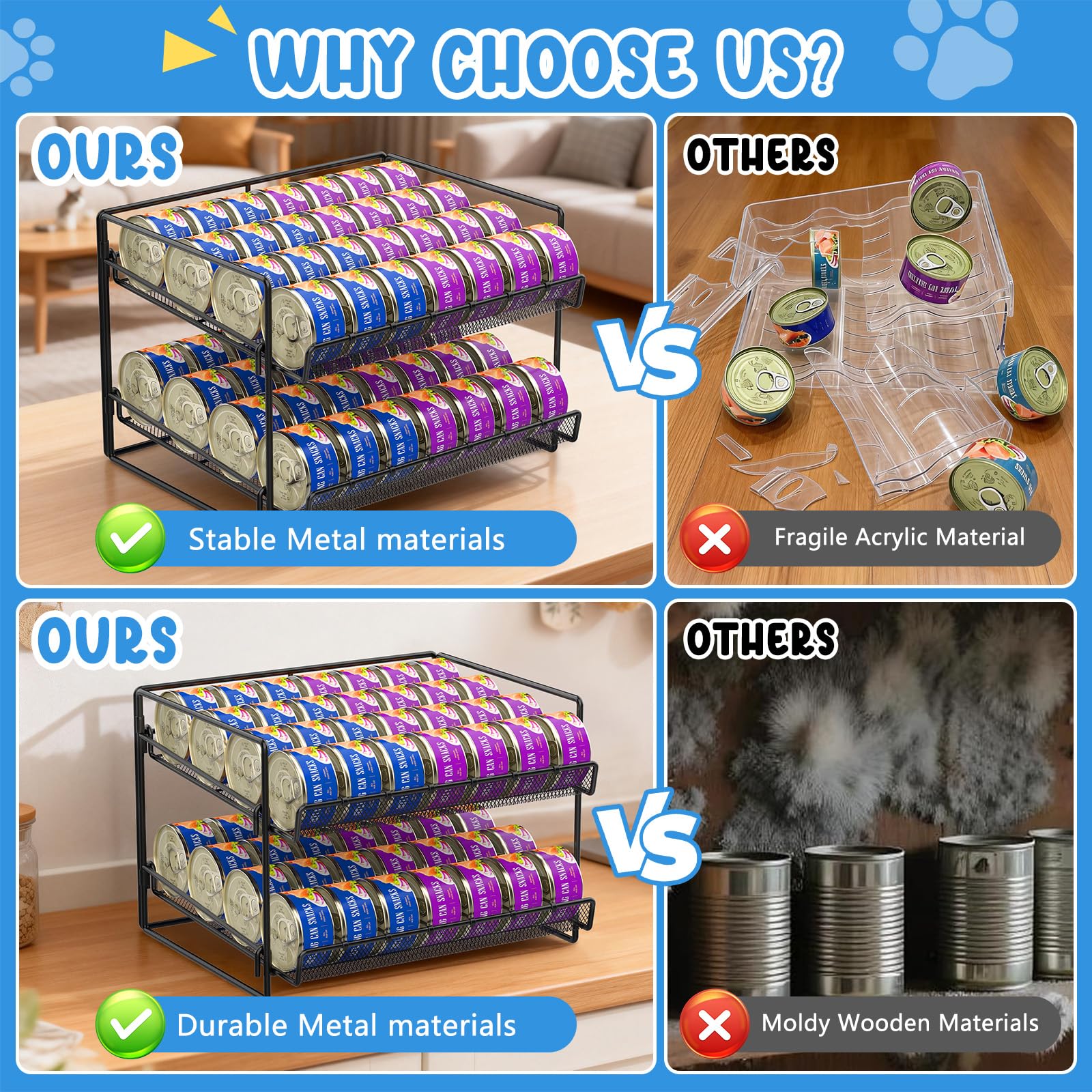 REFLYING 56 can capacity rack maximizes bulk storage for multi cat households