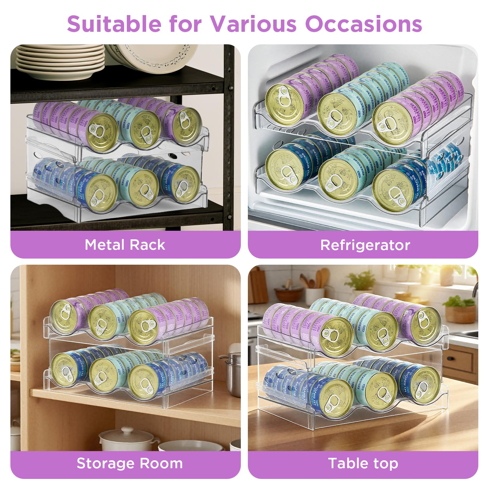 REFLYING cat can organizer reinforced holds heavier cans securely