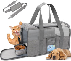 Refrze Cat Carrier showing 15in length and 9in height for pets up to 15 lbs