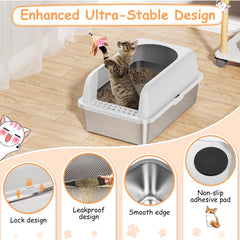 Refrze high side walls provide privacy and containment for active cats