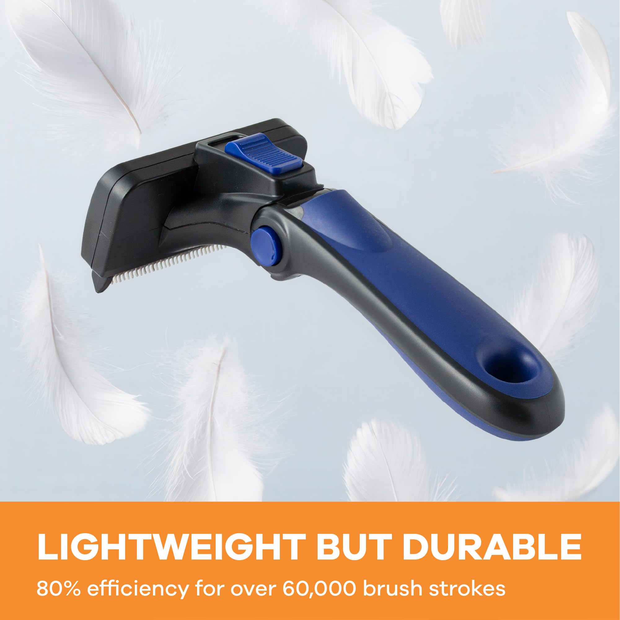 Refuresh deshedding brush in action leaves furniture fur-free after grooming.