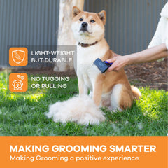 Refuresh deshedding brush teeth close-up demonstrating gentle, pull-free grooming.