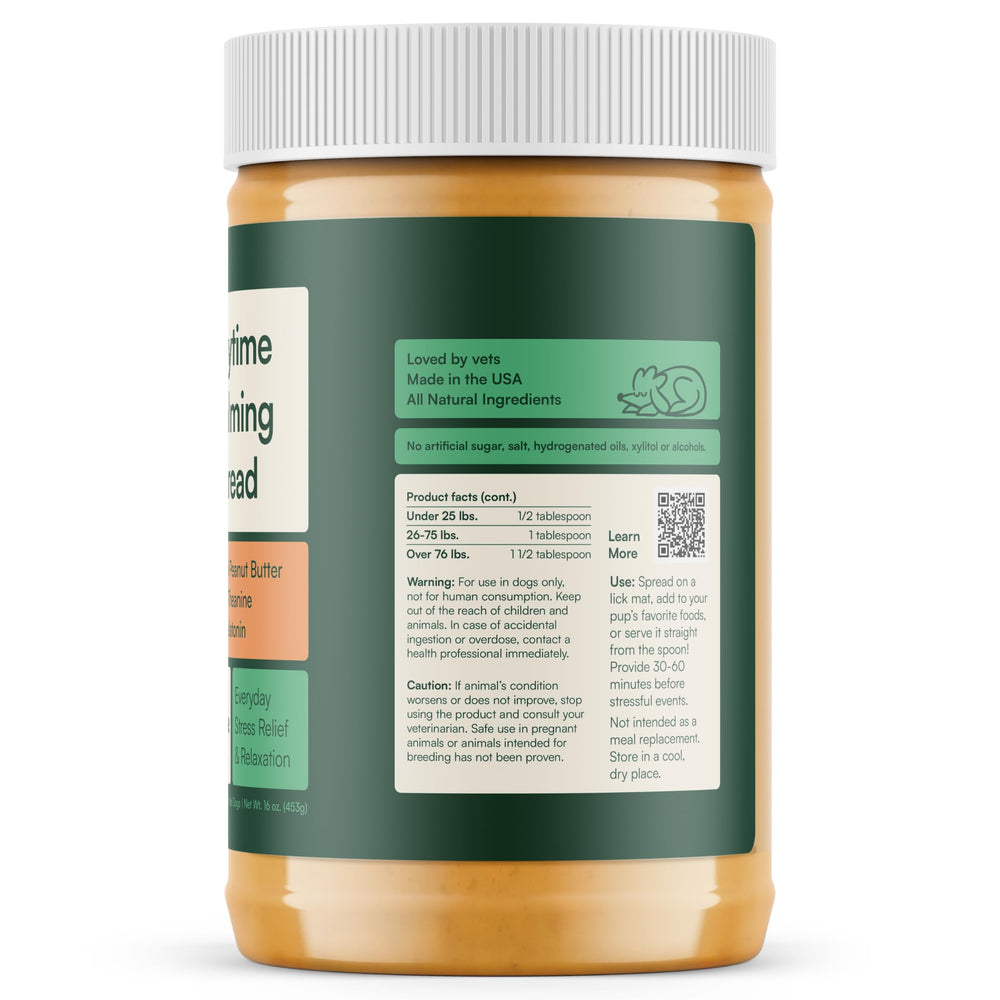Reggie Calming Spread countertop tub closeup highlighting natural peanut butter.