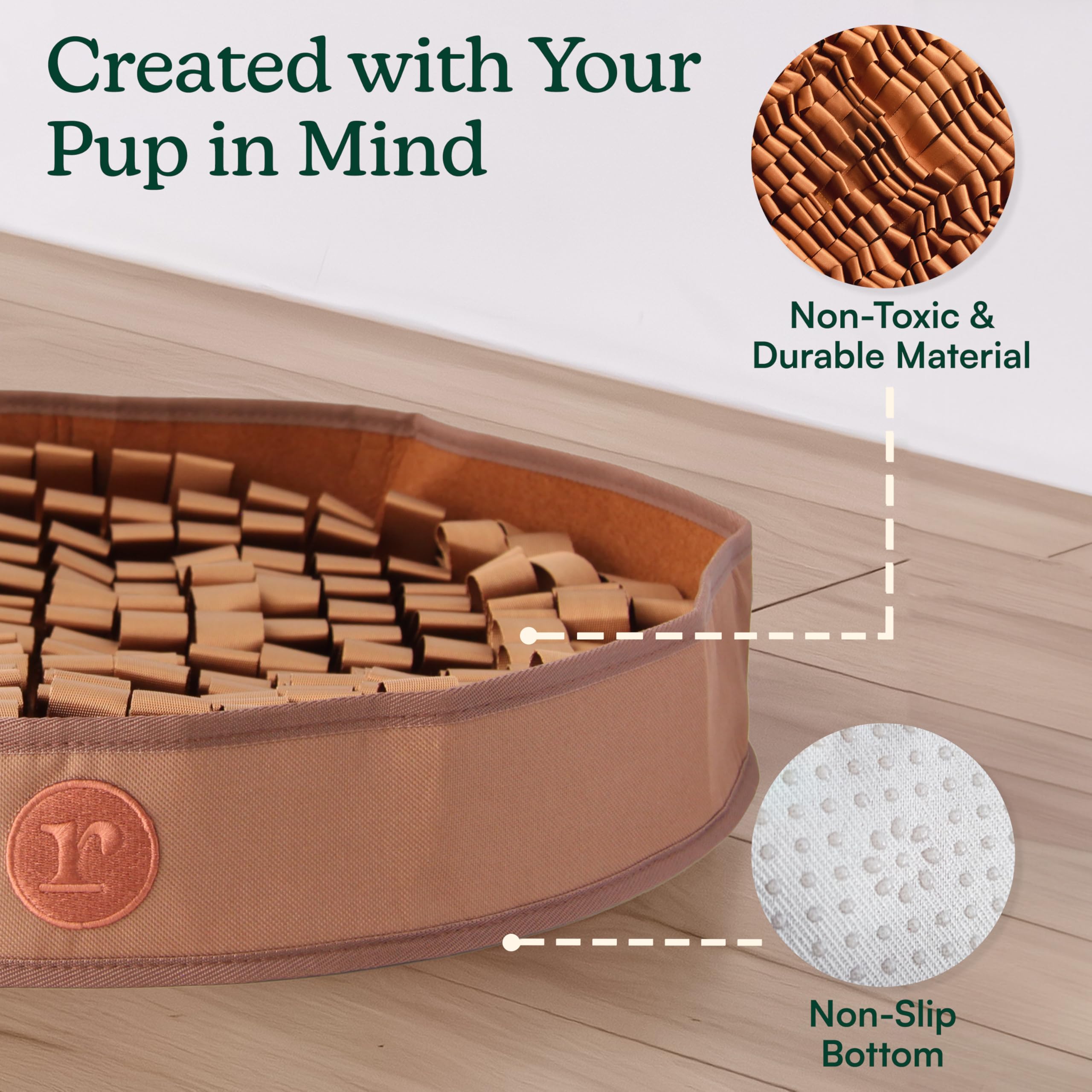 Reggie Snuffle Mat underside anti-slip base for steadier enrichment time.