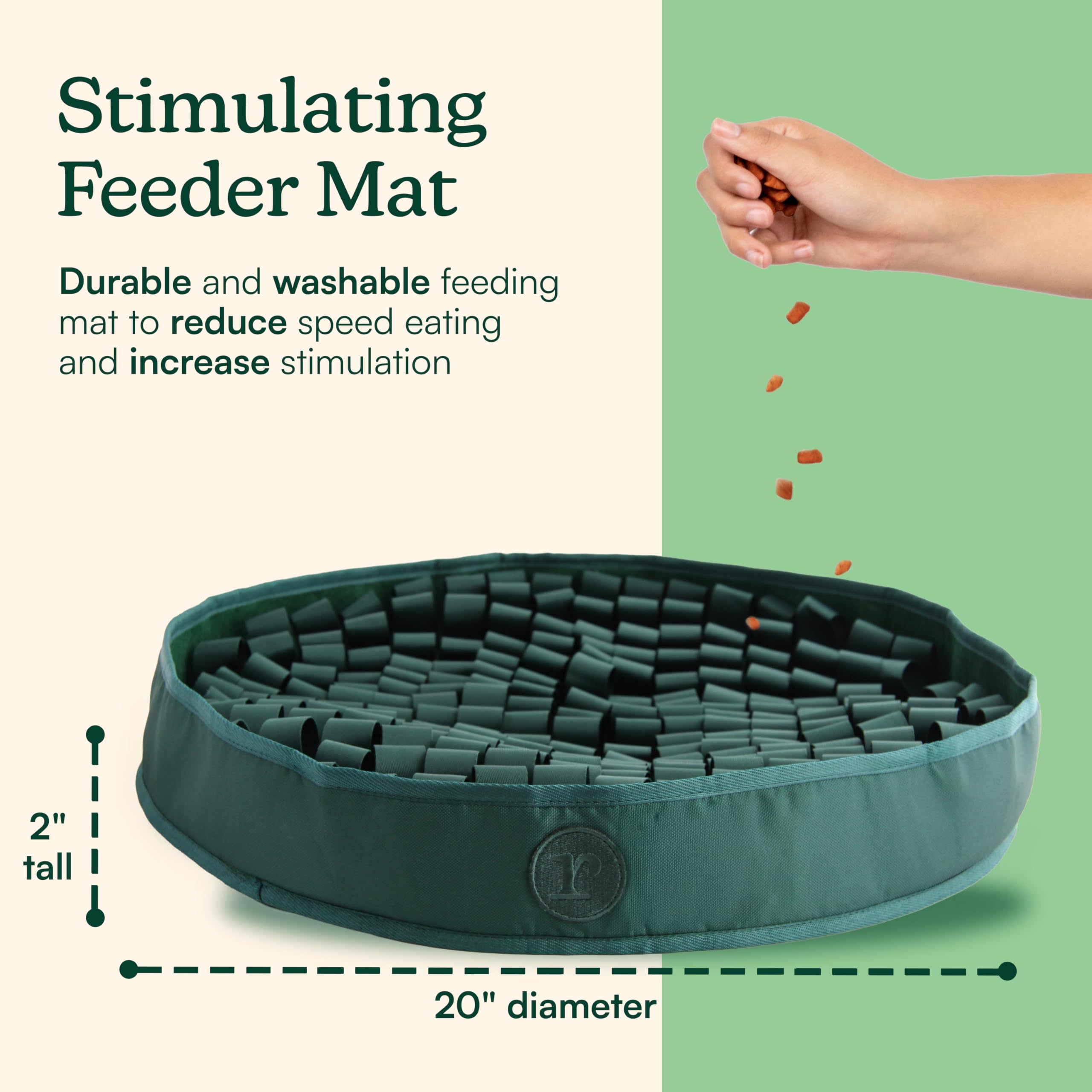Reggie Snuffle Mat slows mealtime to encourage mindful eating.