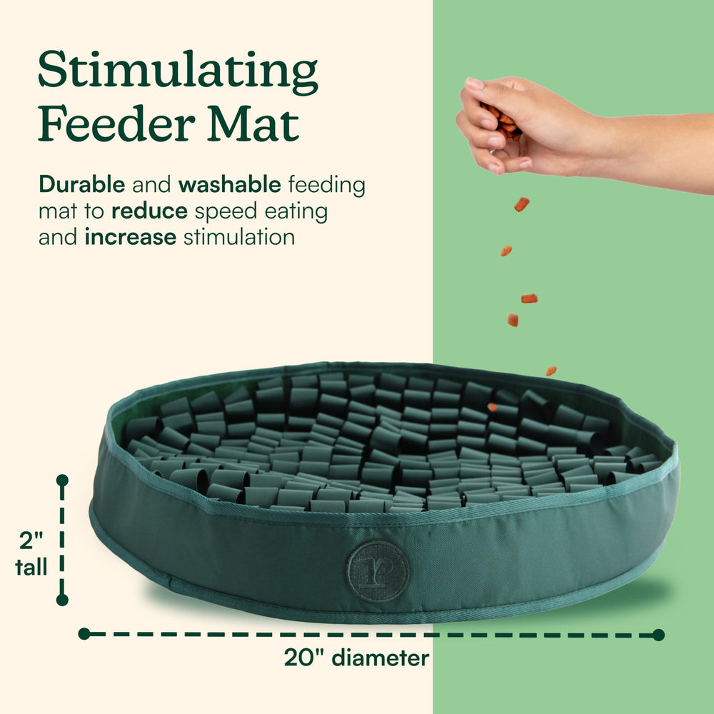 Reggie Snuffle Mat slows mealtime to encourage mindful eating.