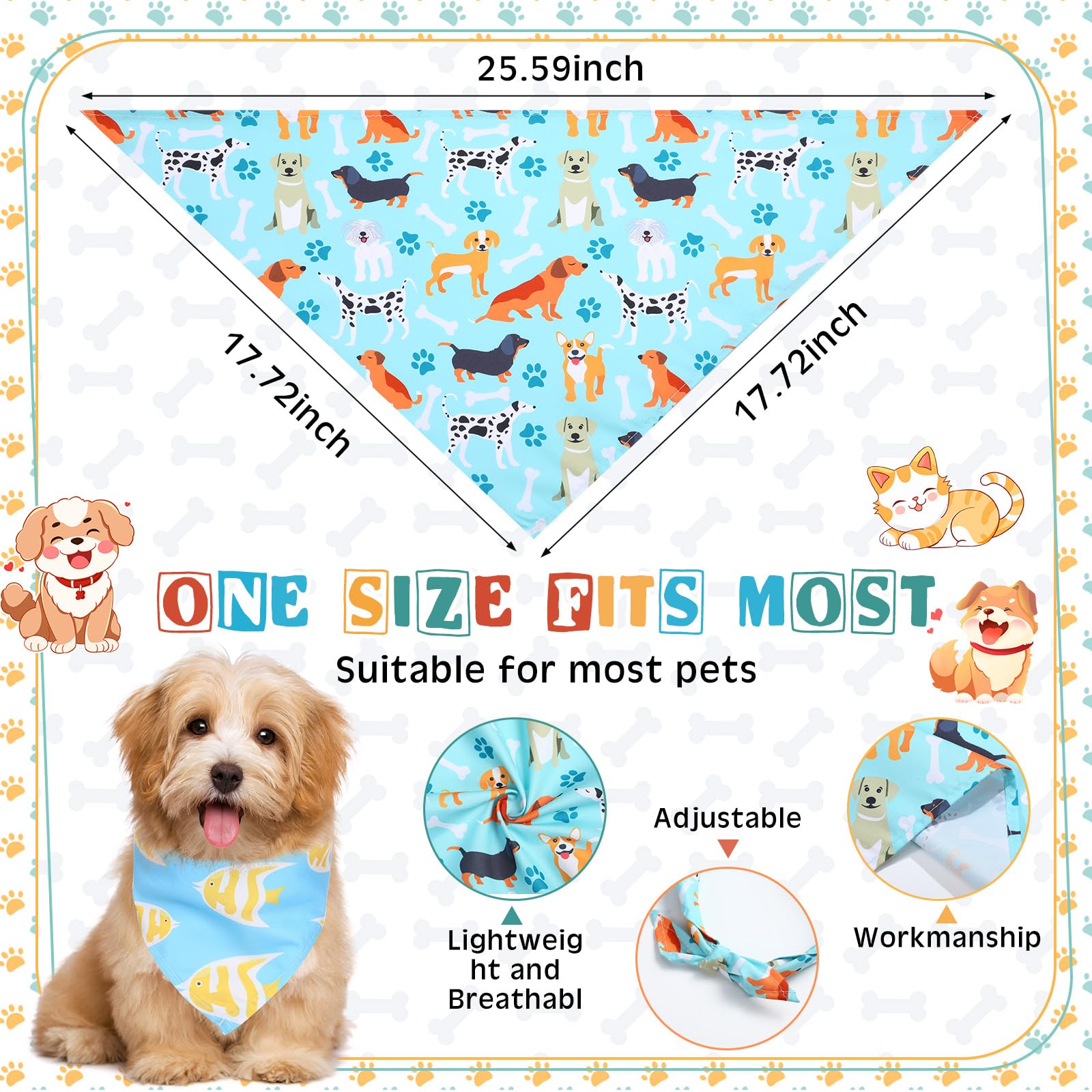Reginary adjustable triangle bibs providing comfortable fit during walks and play.