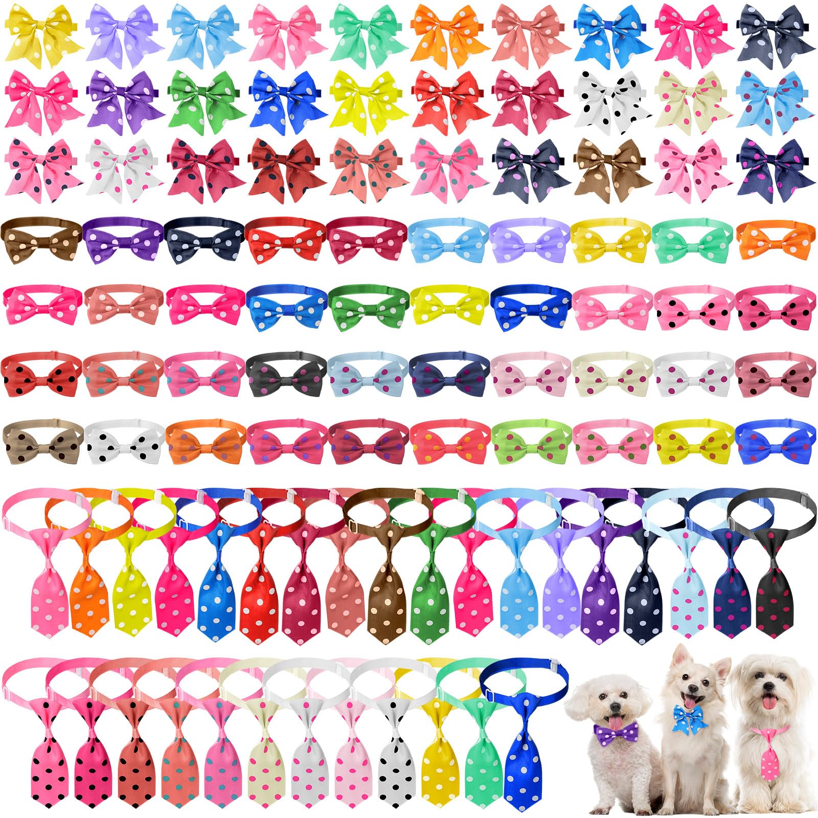 Reginary dog bow-tie set packaging showing diverse styles for daily wear