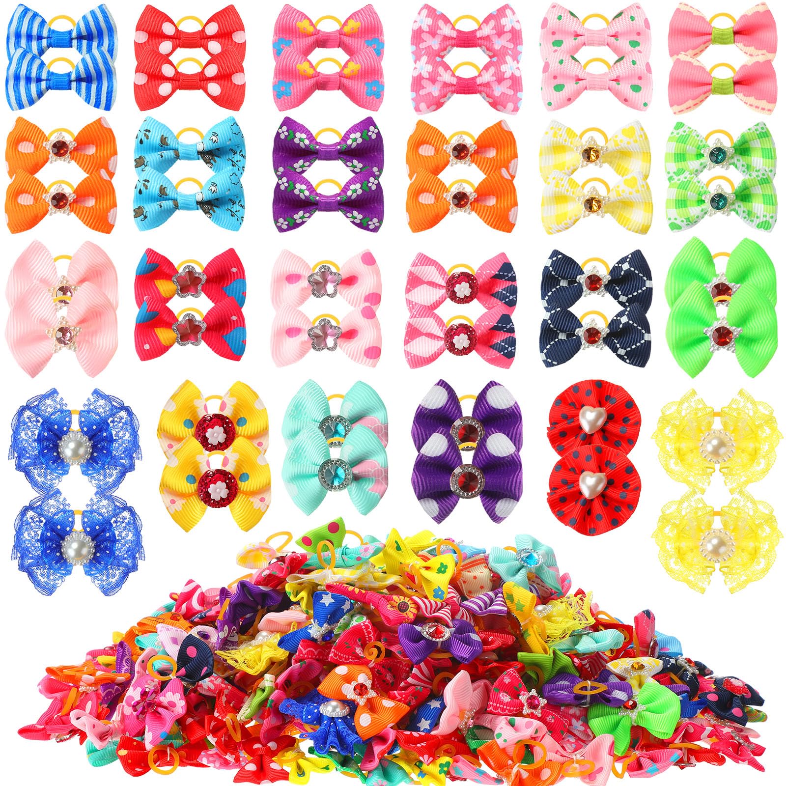Reginary dog bows color variety for daily pet styling and photos.