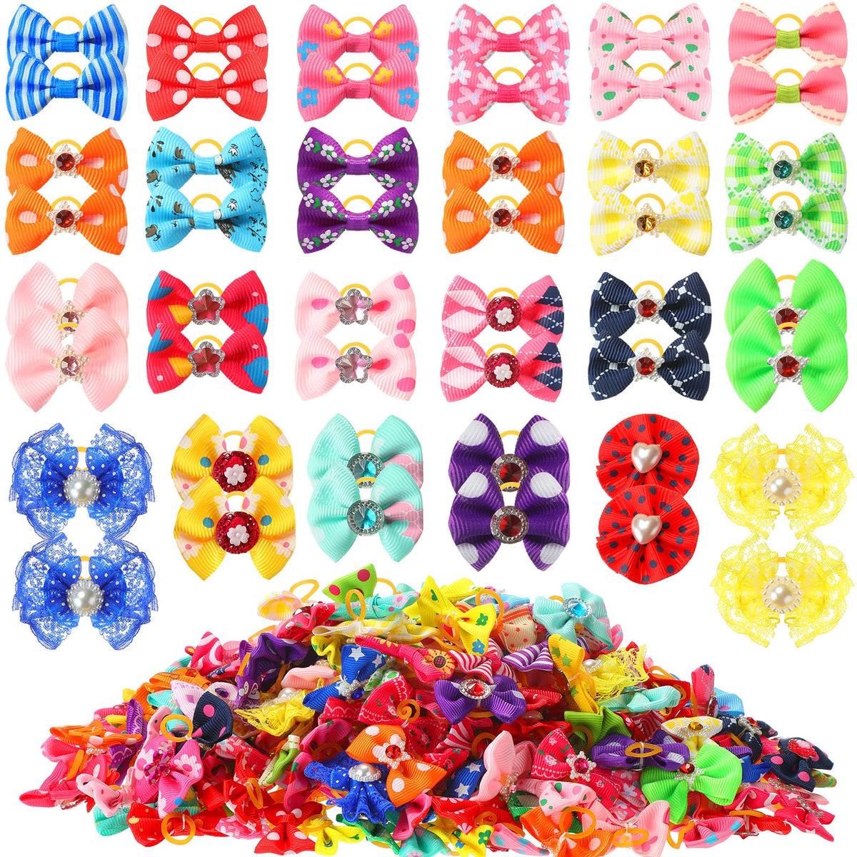 Reginary dog bows color variety for daily pet styling and photos.