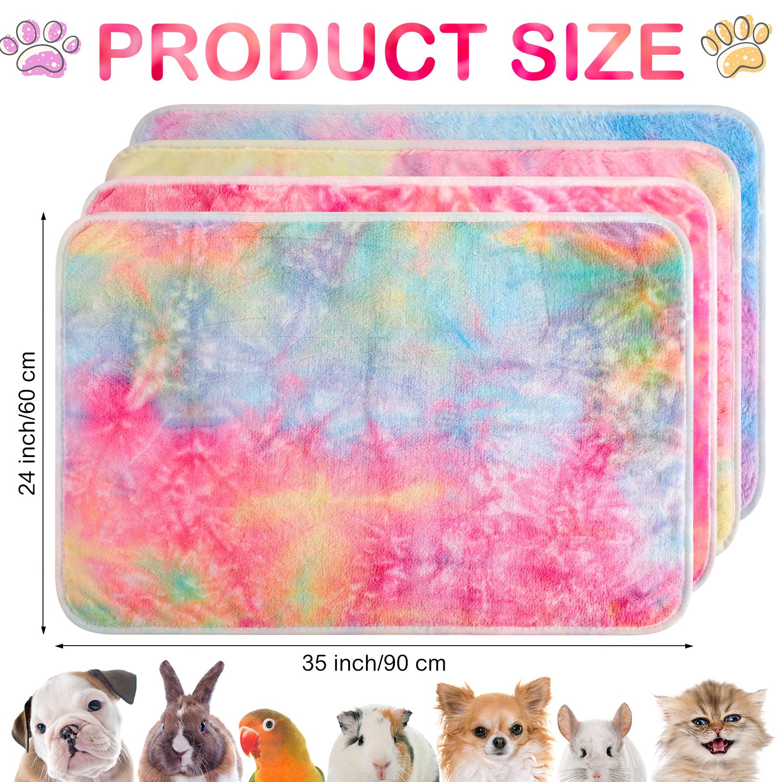 Reginary guinea pig cage liner tie-dye blanket keeps cages clean