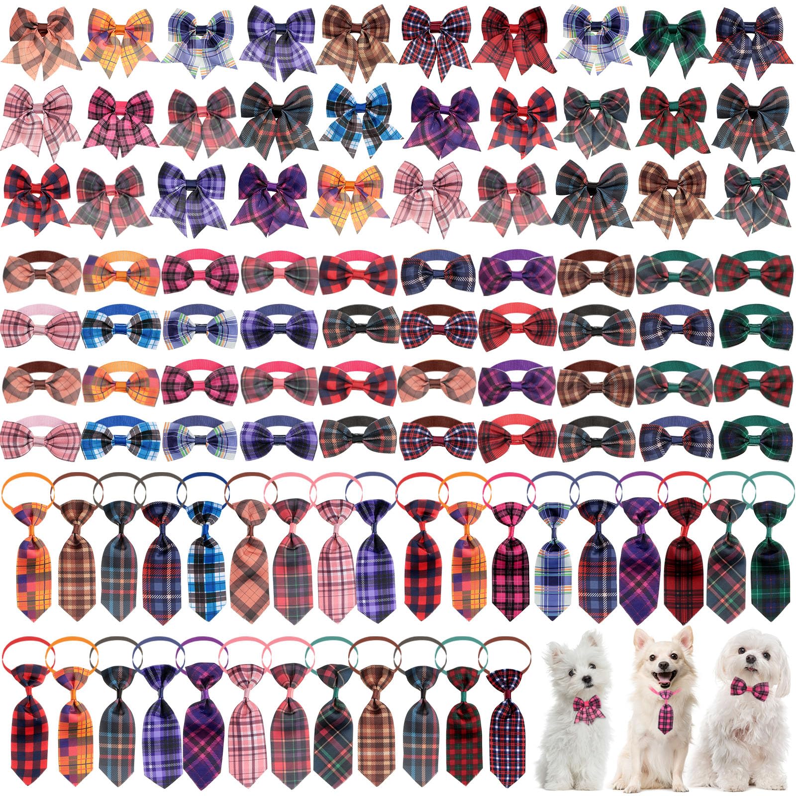 Reginary plaid collar set pack for versatile pet styling