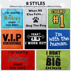 Reginary summer pack of dog shirts offers quick wardrobe variety.
