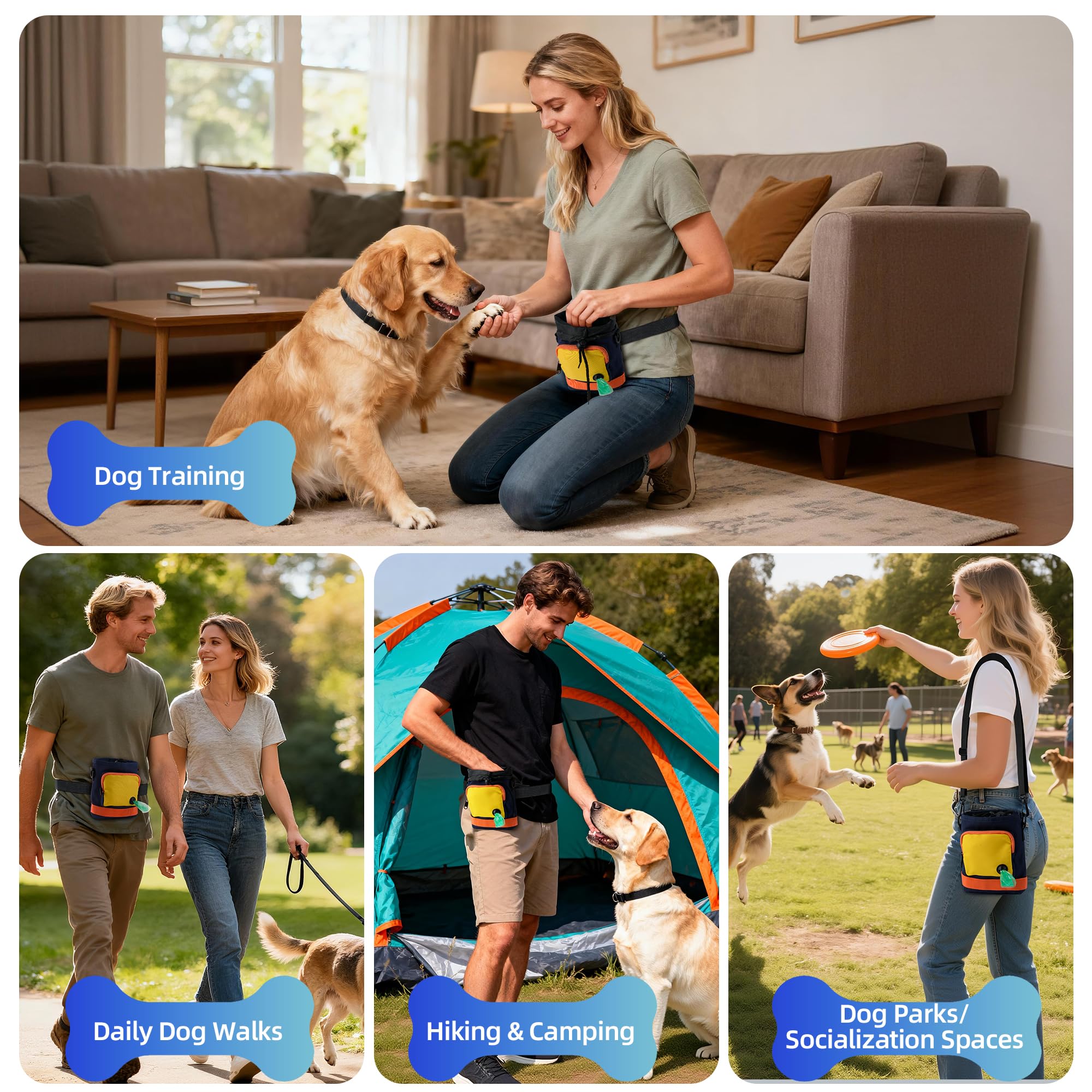Relahous lightweight dog training pouch for hands-free training sessions.