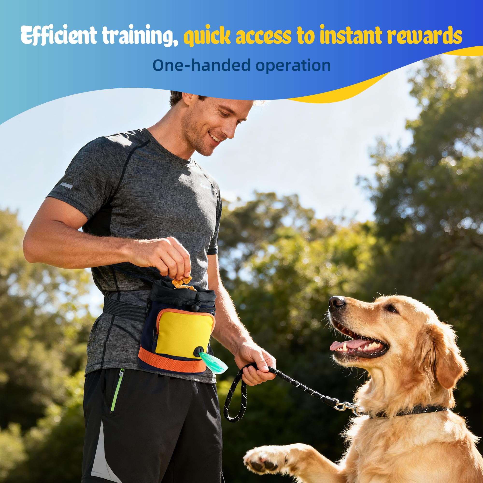 Relahous training bag with a wide opening for quick reward access.