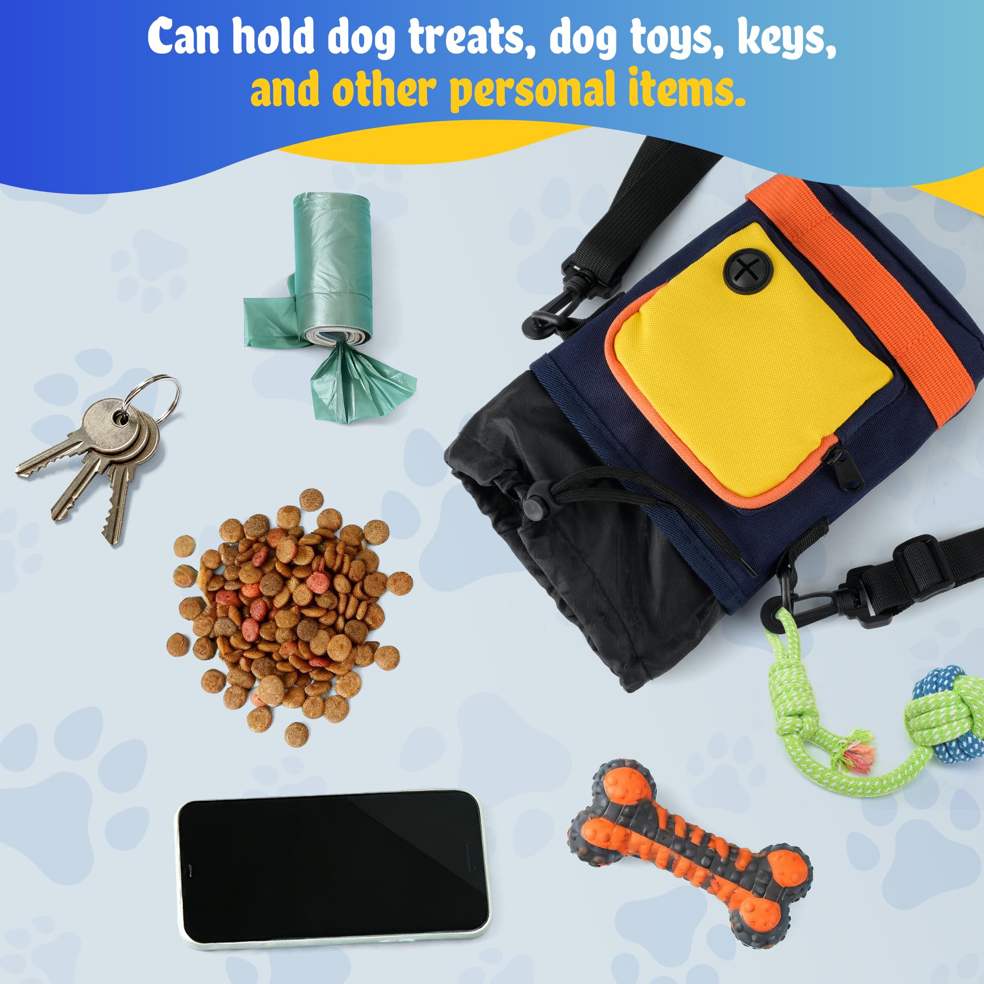 Relahous treat bag with adjustable shoulder or waist strap for comfort.